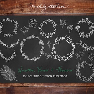 Digitale Clipart Vektor und PNG Kränze, Reben & floral ClipArts