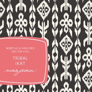 Hand drawn ikat, seamless pattern, repeating web tile, digital paper, website background, blog background, vector, psd file, tileable image 1