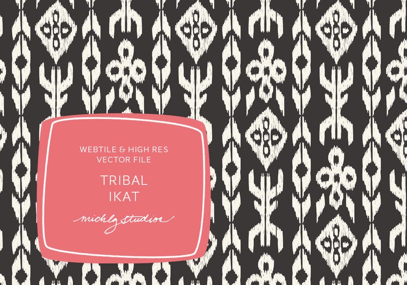 Hand drawn ikat, seamless pattern, repeating web tile, digital paper, website background, blog background, vector, psd file, tileable image 1