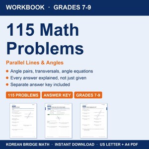 Parallel Lines & Angles Workbook | 115 Problems, Full Solutions (PDF)