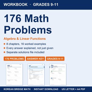 Algebra & Linear Functions Workbook | 176 Problems with Solutions (PDF)
