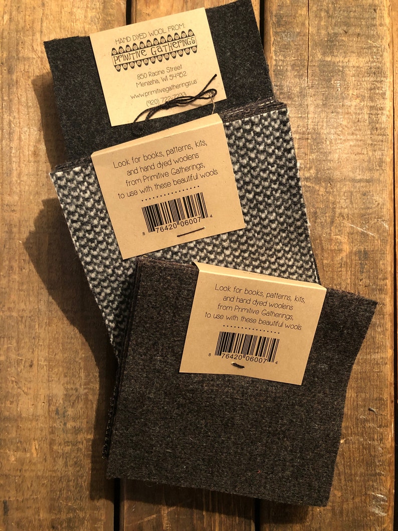 Primitive Gatherings Hand Dyed Wool RAVEN Charm Pack 10 5inch Etsy