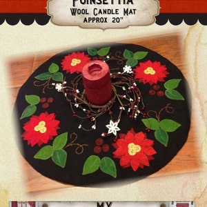 Poinsettia wool applique PDF pattern