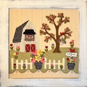 Flower Barn Dancing Tulips Mystery Stitch along Block 7 wool applique kit image 2