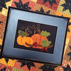Pumpkin Harvest wool applique pdf pattern