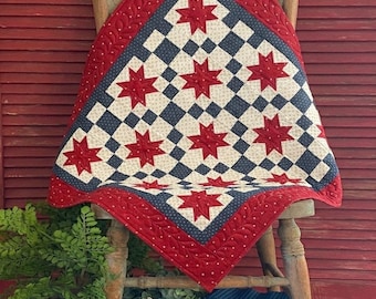 Liberty Stars – Zestaw do patchworku – Kołdry patriotyczne – Łatwe do wykonania pływające gwiazdy