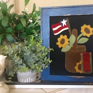 Liberty Basket wool applique PDF pattern