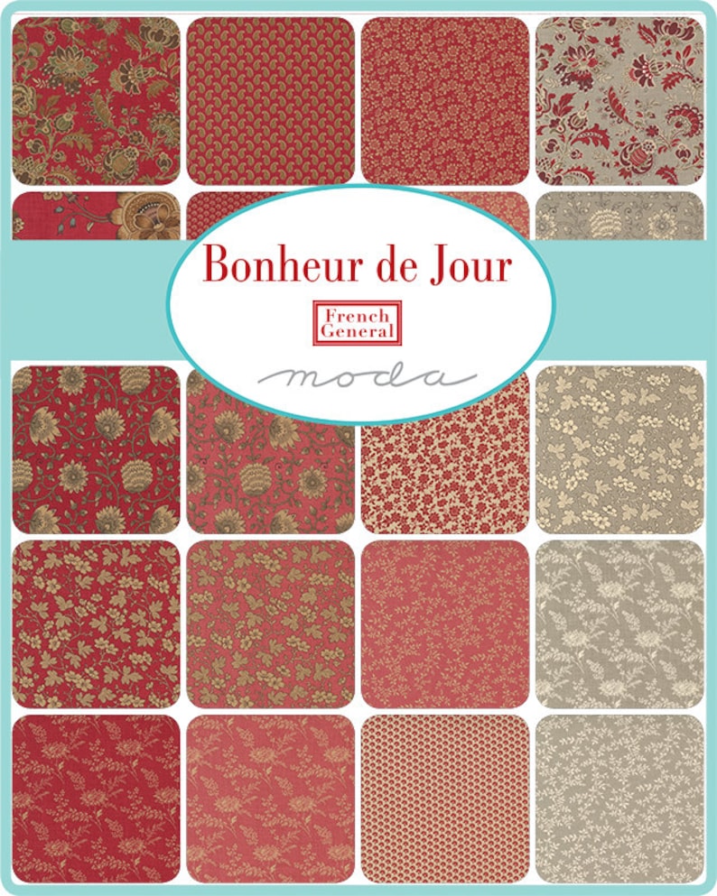 French General Bonheur de Jour Petite Four Quilt Kit layer cake kit image 4