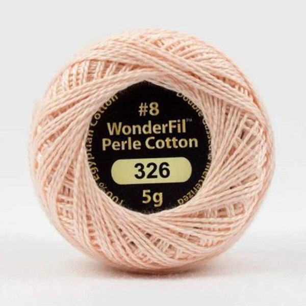 Wonderfil Eleganza Perle Cotton -  326 -- Peach -- 100% Egyptian cotton -- Size 8