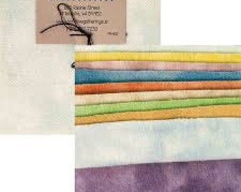 Primitive Gatherings Hand Dyed Wool PASTEL Charm Pack 10 5-inch Squares