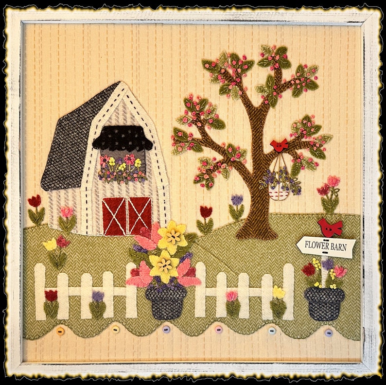 Flower Barn ..... PDF Digital download pattern special price for stitch along image 1