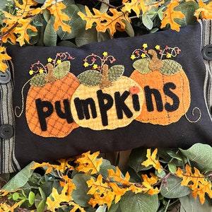 Patrón almohada CALABAZAS -- PDF DIGITAL -- Patrón de descarga instantánea