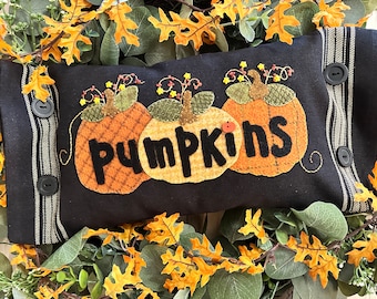 PUMPKINS pillow pattern -- PDF  DIGITAL -- Instant download pattern