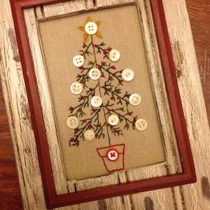 O Christmas Tree Stitchery Kit NOW INCLUDES BUTTONS image 1