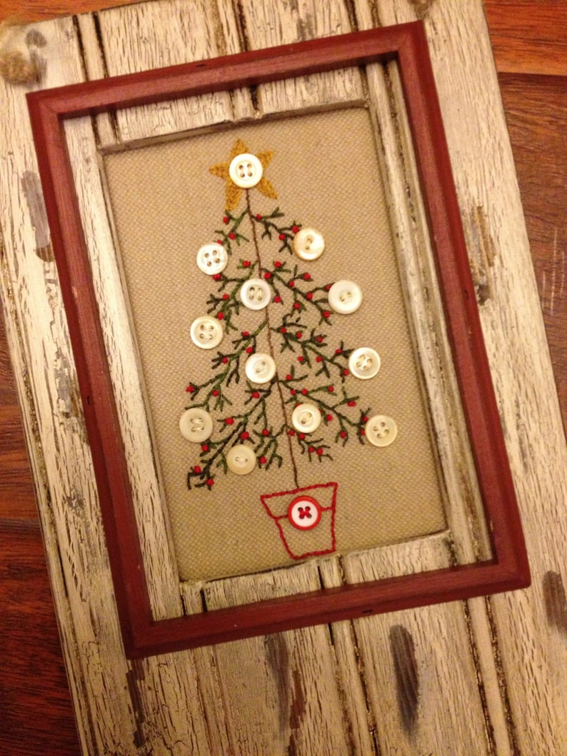 O Christmas Tree Stitchery Kit NOW INCLUDES BUTTONS image 1