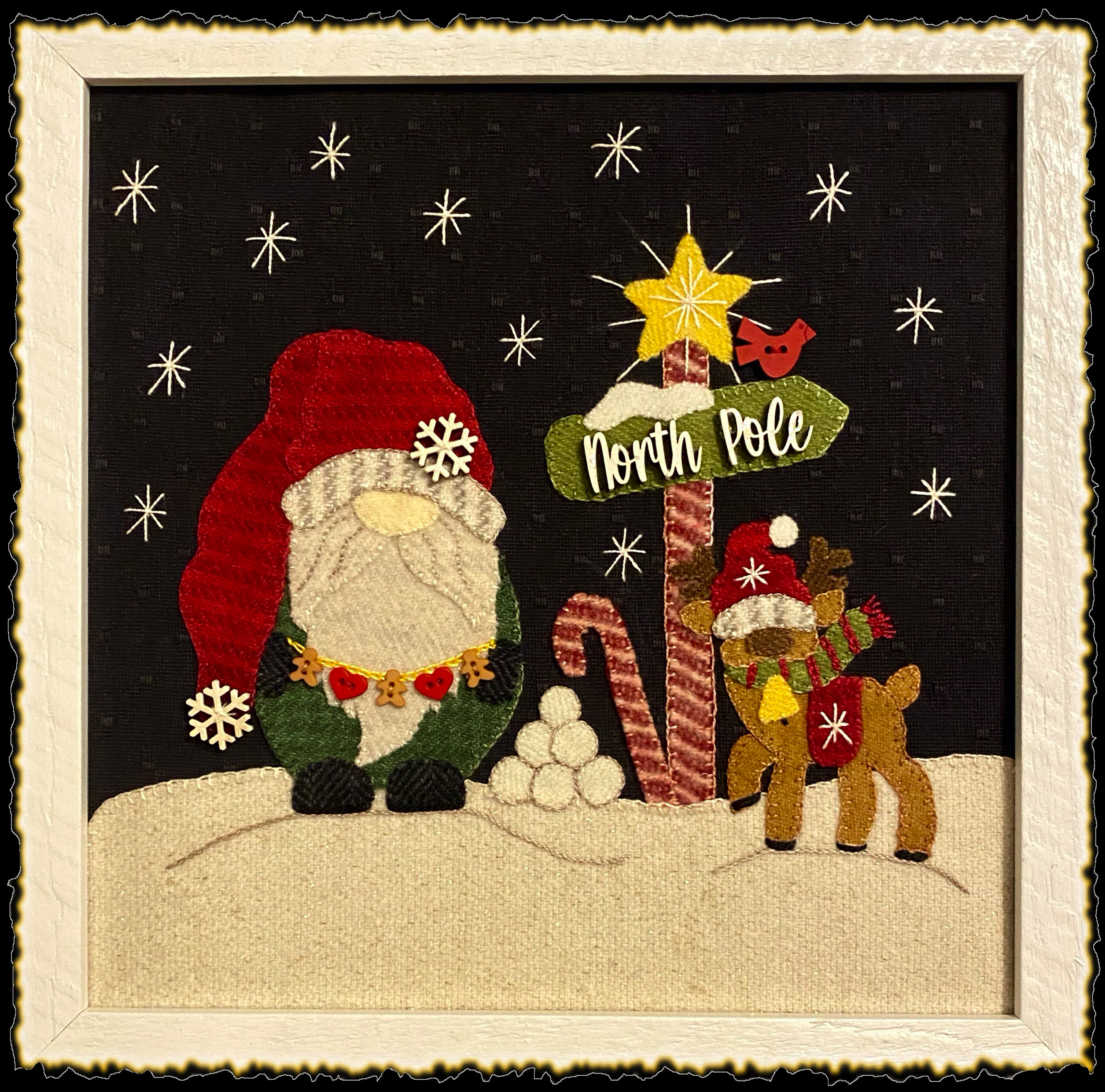 North Pole Gnome --  Woolie Christmas Gnome block #9 WITH pattern