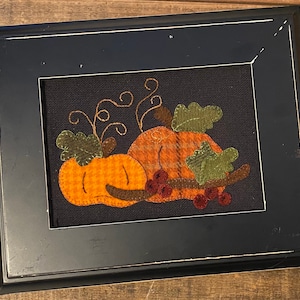 Pumpkin Harvest wool applique kit and pattern