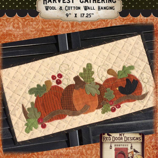 Harvest Gathering wool applique PDF pattern