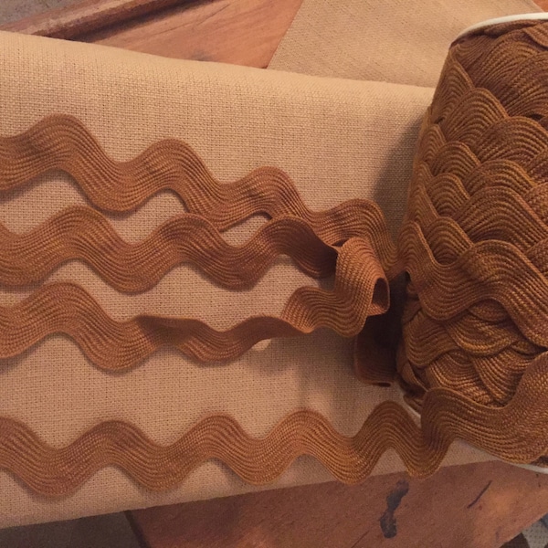 5 Yards Brown Elastic Rick Rack Trim, Elastic Trim, Ric Rac