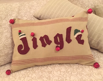 Jingle  pillow wool appliqué PDF pattern