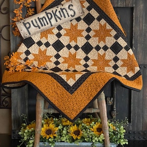 Fall Stars PDF quilt pattern Fall Quilt Instant Download image 1