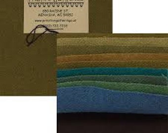 Primitive Gatherings Hand Dyed Wool Primitive set #2 Charm Pack 10 5-inch Squares
