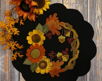 Kit per applicazione in lana "Ghirlanda autunnale" -- Sottocandela o cuscino