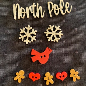 North Pole Gnome -- EXTRA button pack (one is included in the kit)  -- Woolie Christmas Gnome block #9