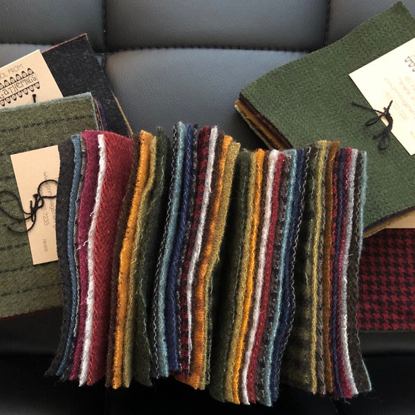 Primitive Gatherings Hand Dyed Wool Assorted Charm Pack 10 5-inch Squares