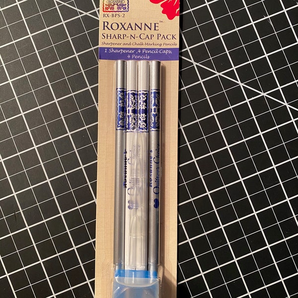 Roxanne Quilter's Choice Marking Pencils silver and white - 2 each with sharpener