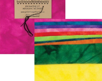 Primitive Gatherings Hand Dyed Wool Brights #1 Charm Pack 10 5-inch Squares