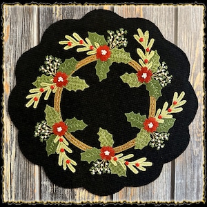 HOLIDAY TRADITION -- Wool applique Kit, Thread pack or printed pattern-- see options below