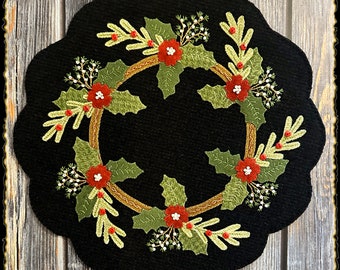 HOLIDAY TRADITION -- Wool applique Kit, Thread pack or printed pattern-- see options below