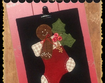Ginger Snap wool appliqué PDF pattern