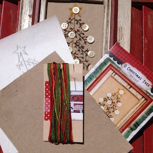 O Christmas Tree Stitchery Kit NOW INCLUDES BUTTONS image 2