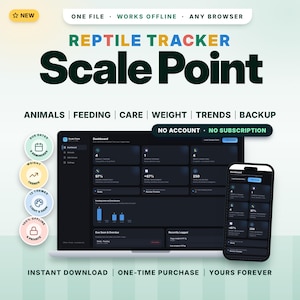 App zur Pflege exotischer Haustiere | Offline, kein Abo erforderlich | Für eine absolut konsistente Reptilienpflege | Scale Point