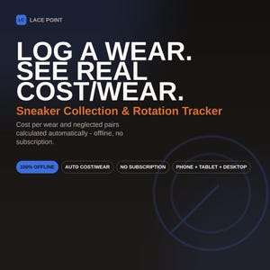 Lace Point - Sneaker Collection & Rotation Tracker | Cost Per Wear Calculator