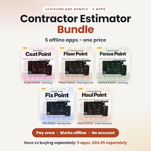 Contractor Estimate Bundle: Painting, Flooring, Fence, Handyman & Junk Removal Quote Apps | Contractor Estimator Bundle