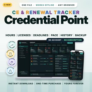 Fortbildungspunkte- und Lizenzverlängerungs-Tracker für Pflegekräfte, Wirtschaftsprüfer und Lehrkräfte | Offline-App | Nie wieder Stress vor Lizenzfristen | Credential Point