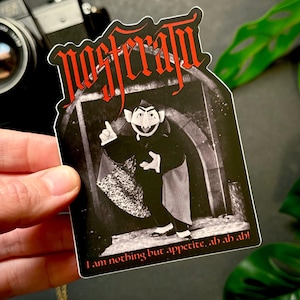 Vampire Puppet Sticker, Nosferatu inspired 4x4 inches large vinyl