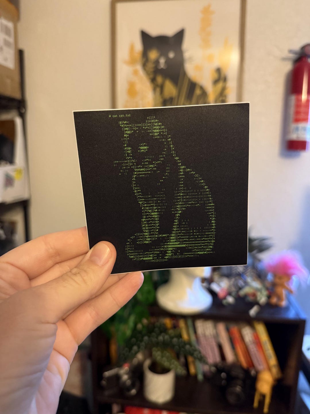 Cat.txt Sticker ASCII Art, 4x4 Inch Vinyl Sticker by Terminal Research ...