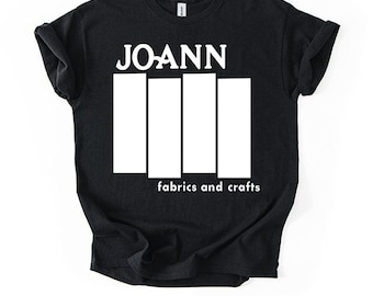 Joann Fabric Flag on black, punk satire unisex t-shirt for crafter. S-5xl