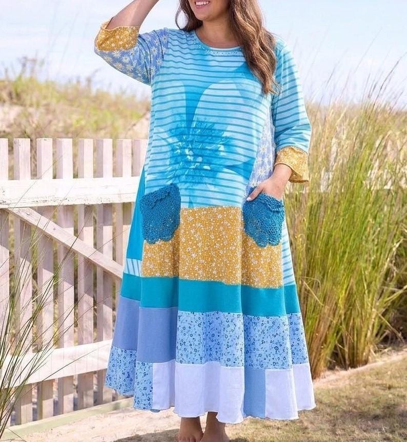 Patchwork Tshirt Dress - Etsy