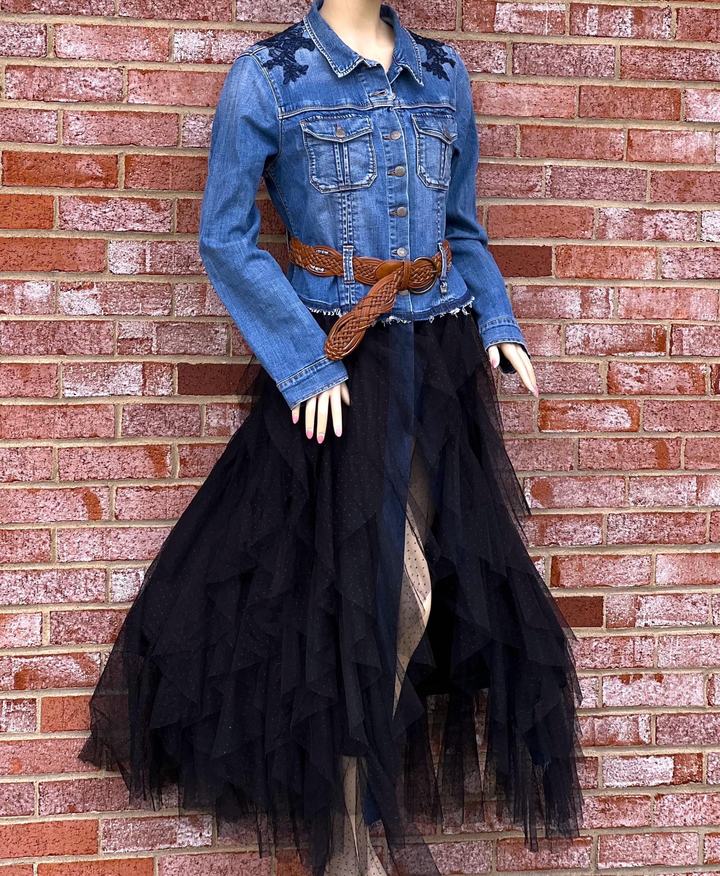 Denim Jacket With Tulle Skirt