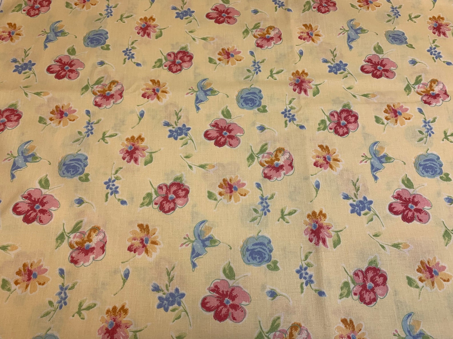 Cottage Core Vintage Floral Fabric Lot of 2 Yards Art Deco Etsy