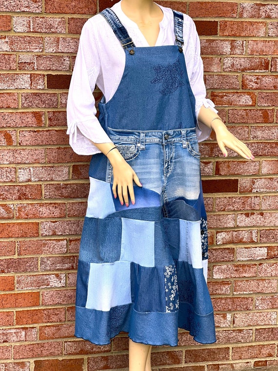 Plus size denim skirt overalls hotsell
