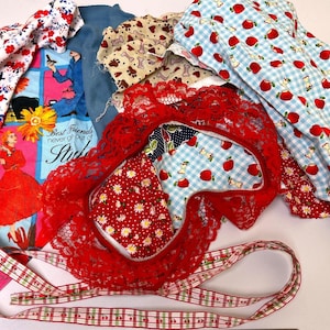 Scrap Fabric Bag 4 oz. 6 oz. 100% Cotton Colorful Prints Scraps Bag Sewing Remnants Doll Clothing Scrapbooking Journal Quilting DIY Sewing