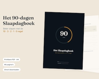 Slaapdagboek 90 Dagen | Printbare Slaaptracker PDF A4 | Beter Slapen Planner | Gewoontetracker | GoodNotes | Nederlands