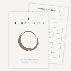 Japandi Ceramicist Journal Studio Pack | Pottery Firing Log, Glaze Chemistry Sheets, Clay Care Cards, Price Tags, GoodNotes iPad Canva