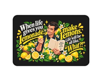 Phil Dunphy (Modern Family) - Alfombrilla de escritorio "Cuando la vida te da limonada" / ilustración de limón, diseño cítrico brillante